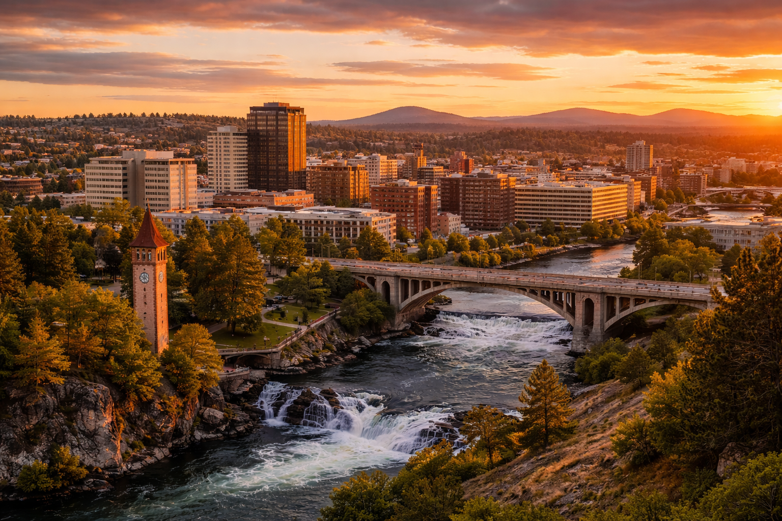Sunset over Spokane